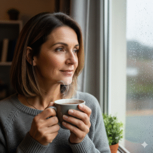 Gráfico mostrando como o desequilíbrio hormonal causa os sintomas emocionais da menopausa.